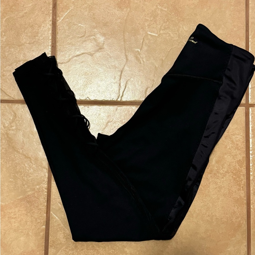 Victoria’s Secret Black Mesh Lace-Up Leggings - Picture 9 of 10
